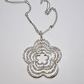 18k White Gold Diamond Multi Flower Necklace
