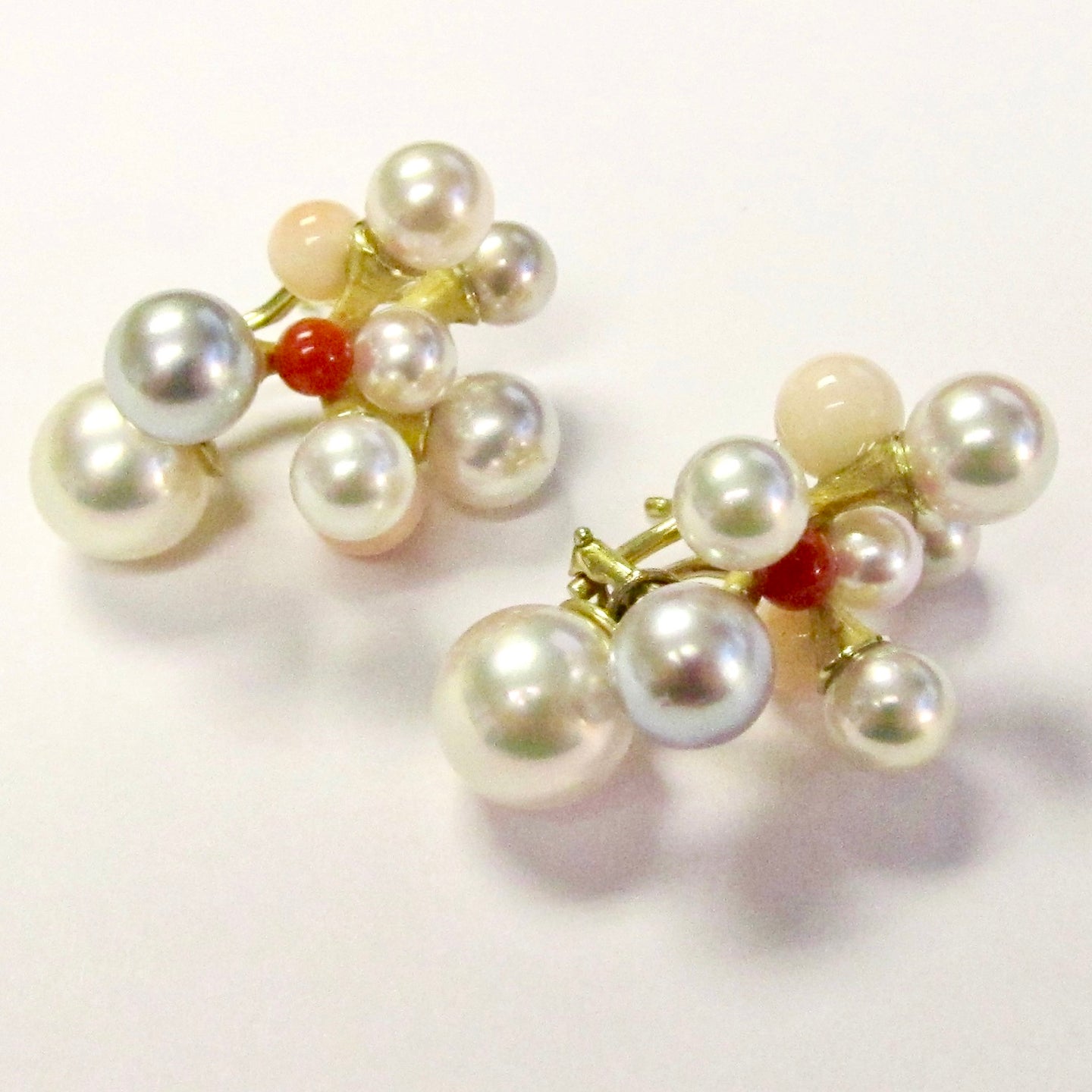 Baby Jacks, Akoya Pearls, Pink Earrings