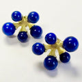 18k Yellow Gold, Micro Jacks, Lapis Earrings