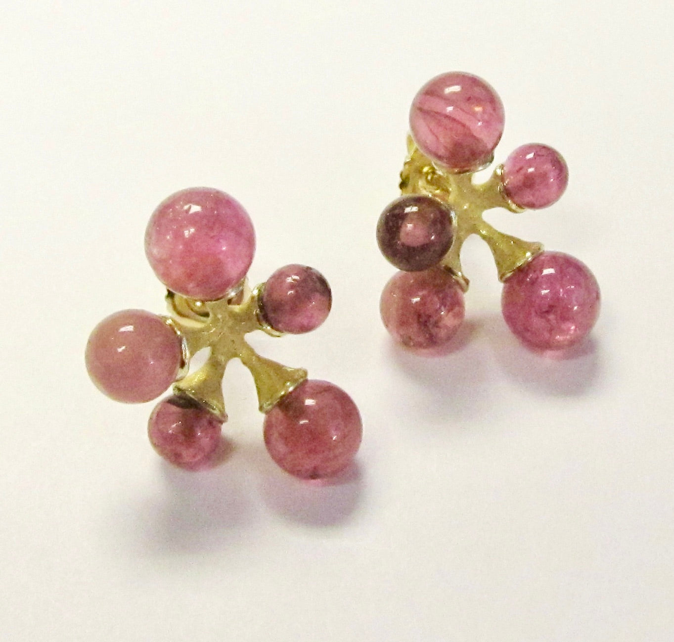 Micro Jacks, Pink Tourmaline Earrings