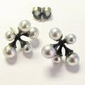 Micro Jacks, Grey Akoya Pearl Earrings