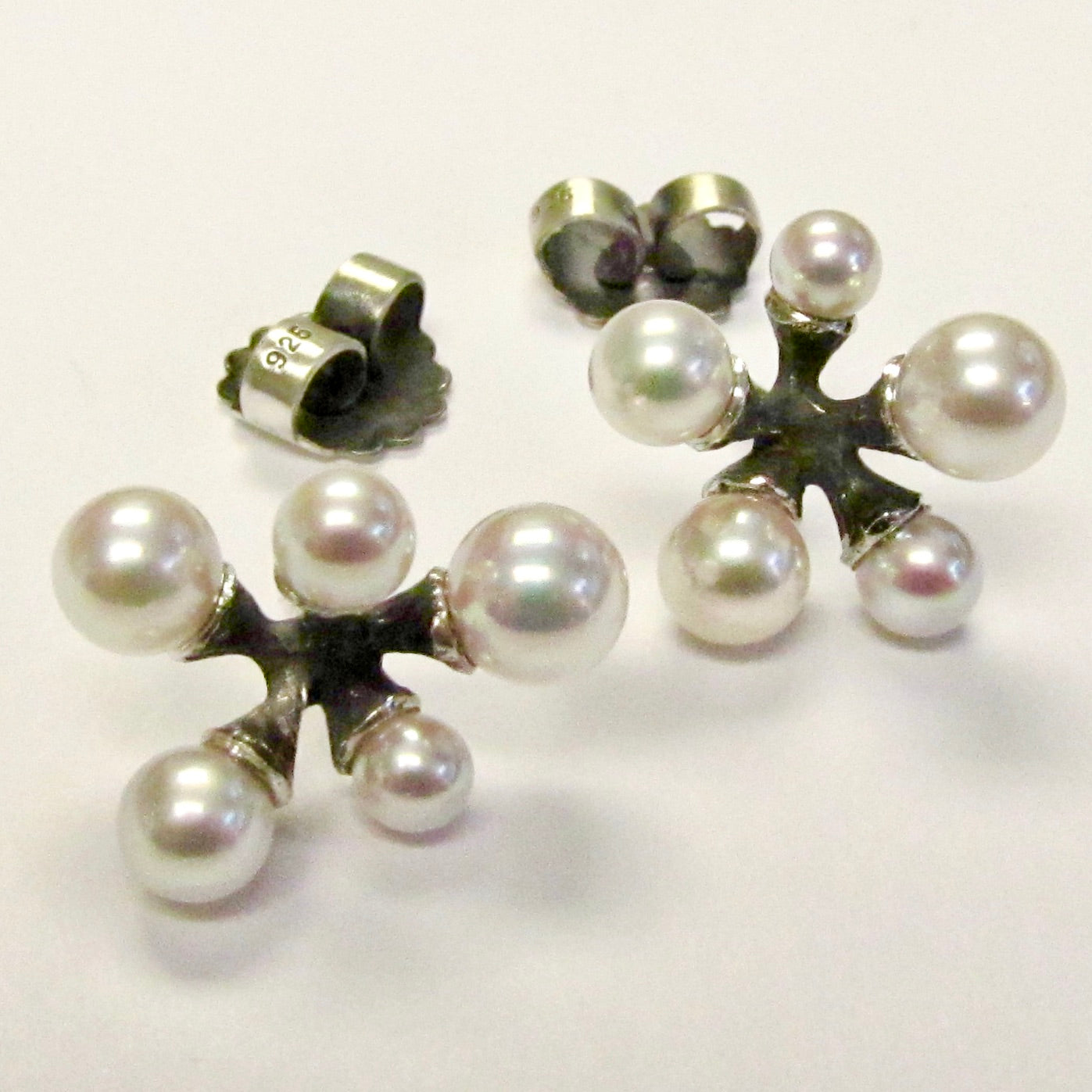 Micro Jacks, Pink Akoya Pearl Earrings