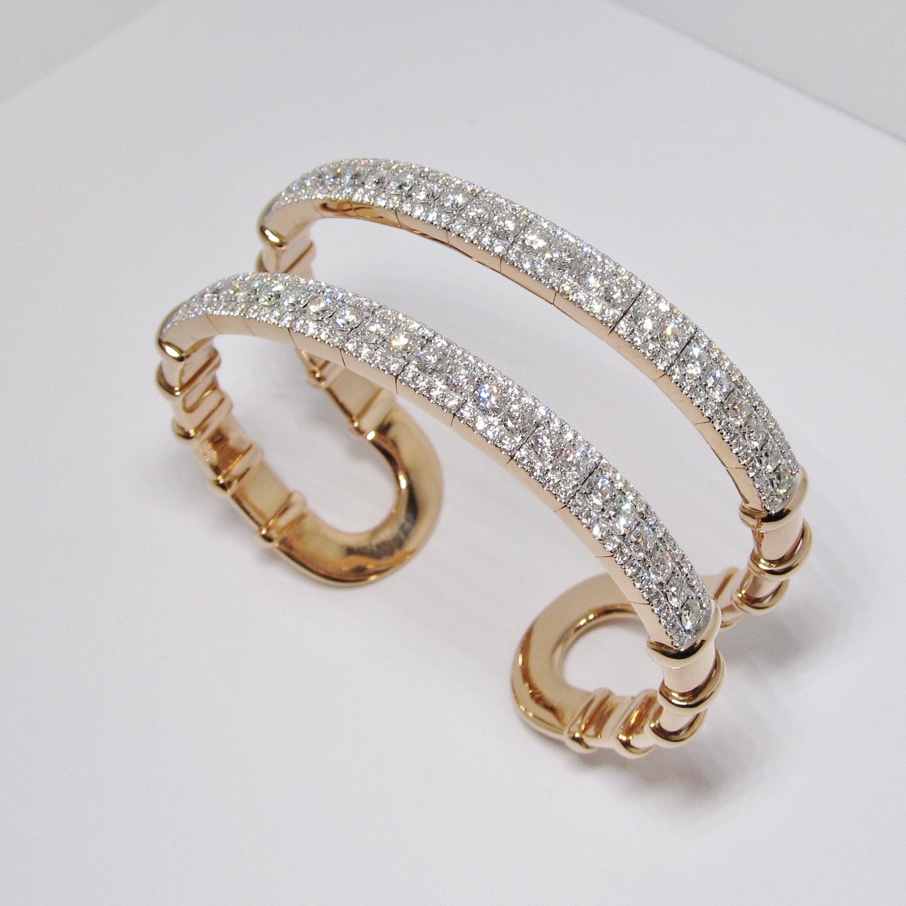 18k Rose & White Gold Wide Bangle
