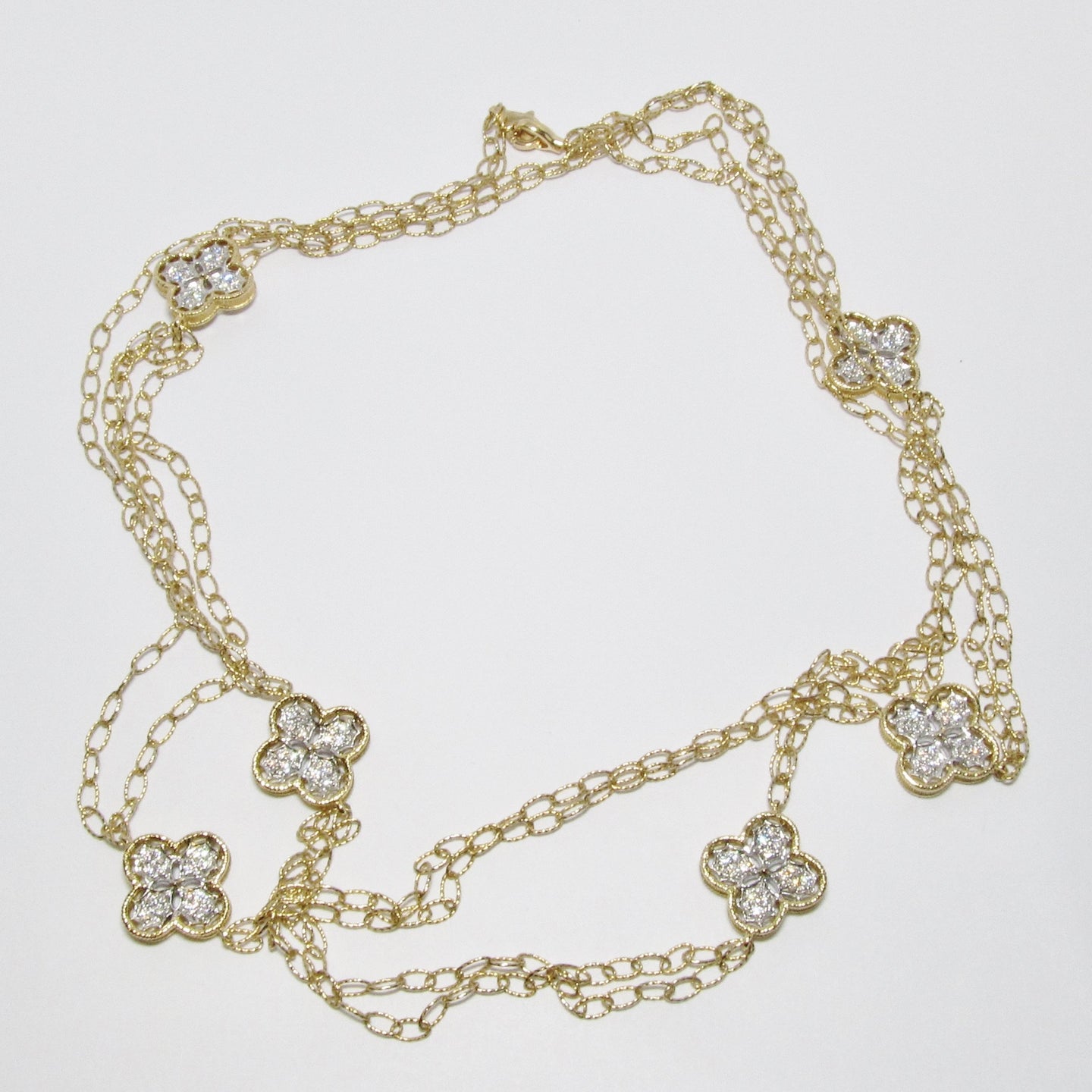 18k Yellow & White Gold Long Necklace