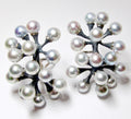 Double Jack Pearl Earring, Grey