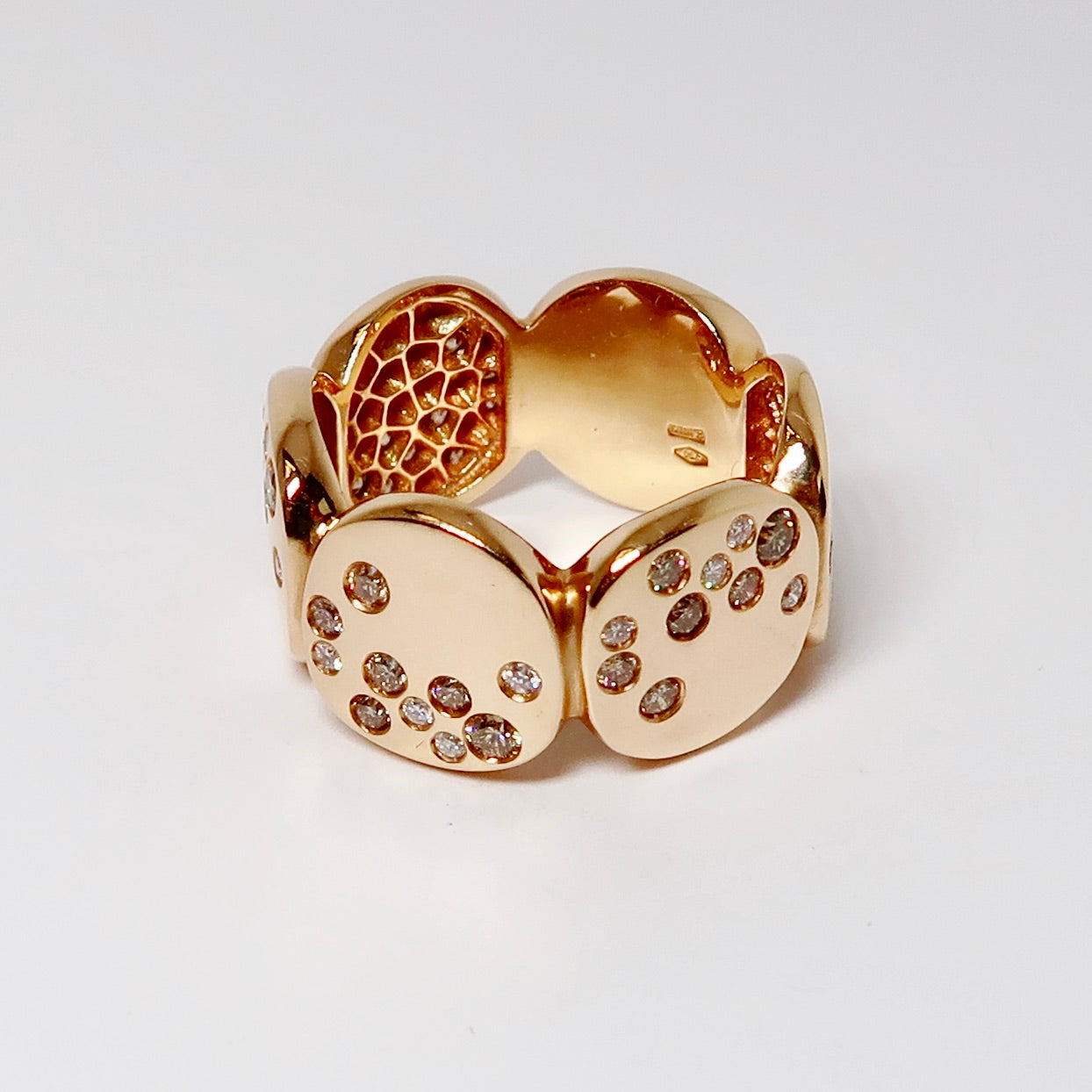 White Diamond & Pink Gold Ring