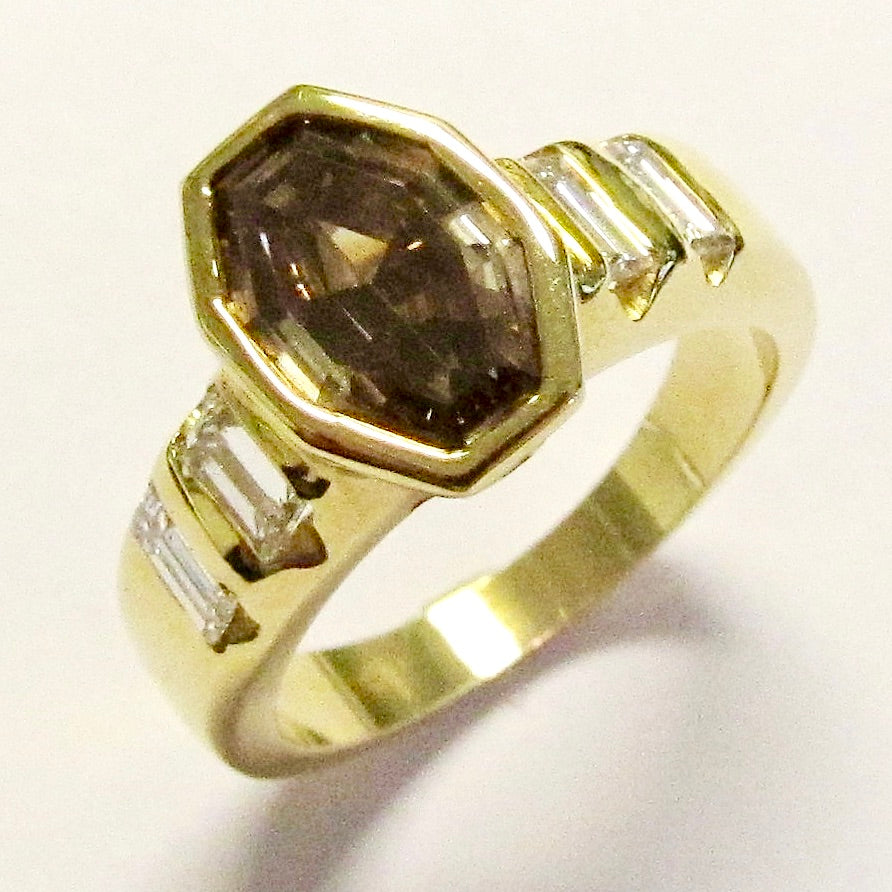 Yellow Gold Brown Diamond Fancy Ring