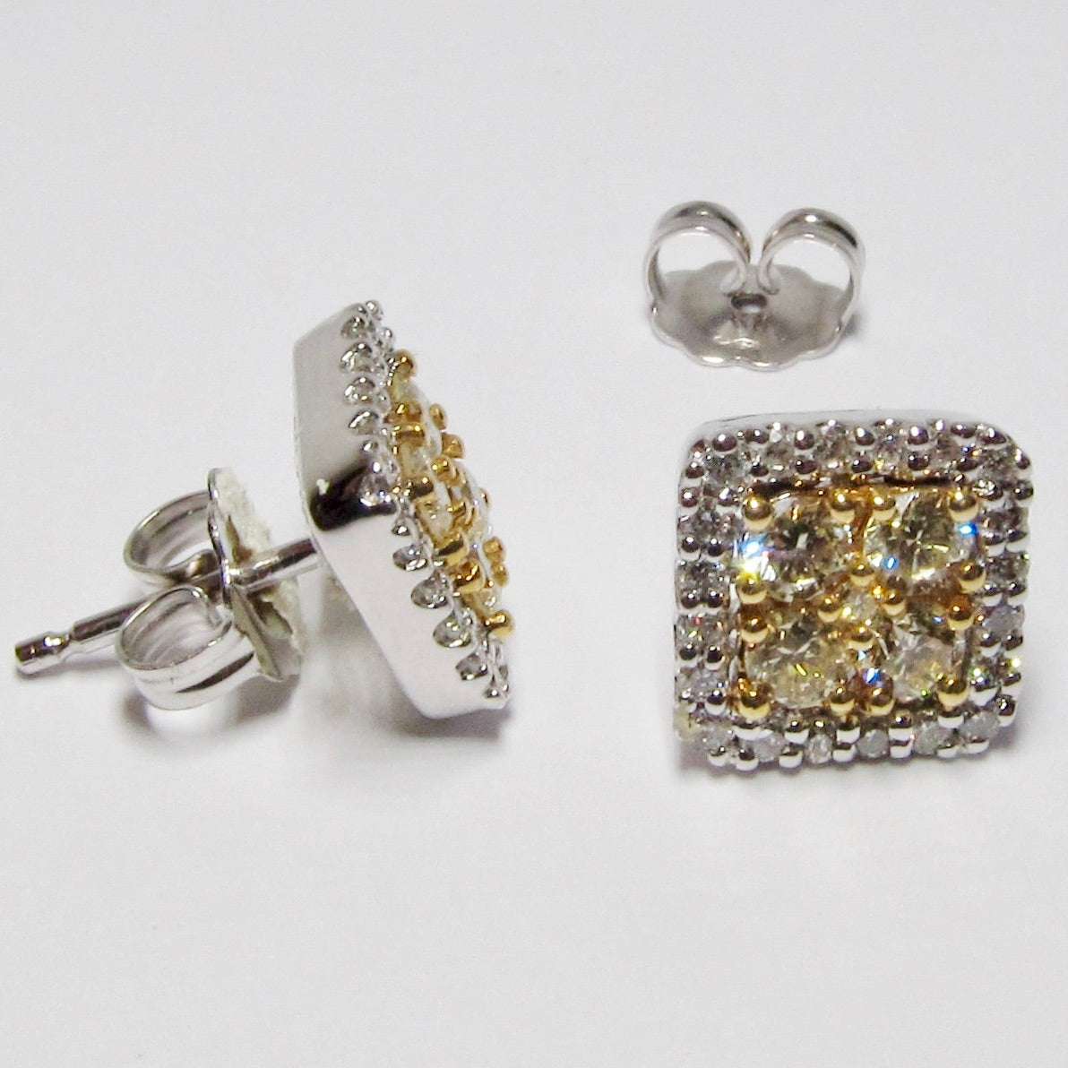Yellow & White Diamond Earring
