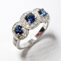 Blue Sapphire & Diamond Ring