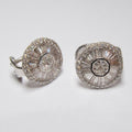 18 White Gold, Diamond Earrings in a Disk Shape