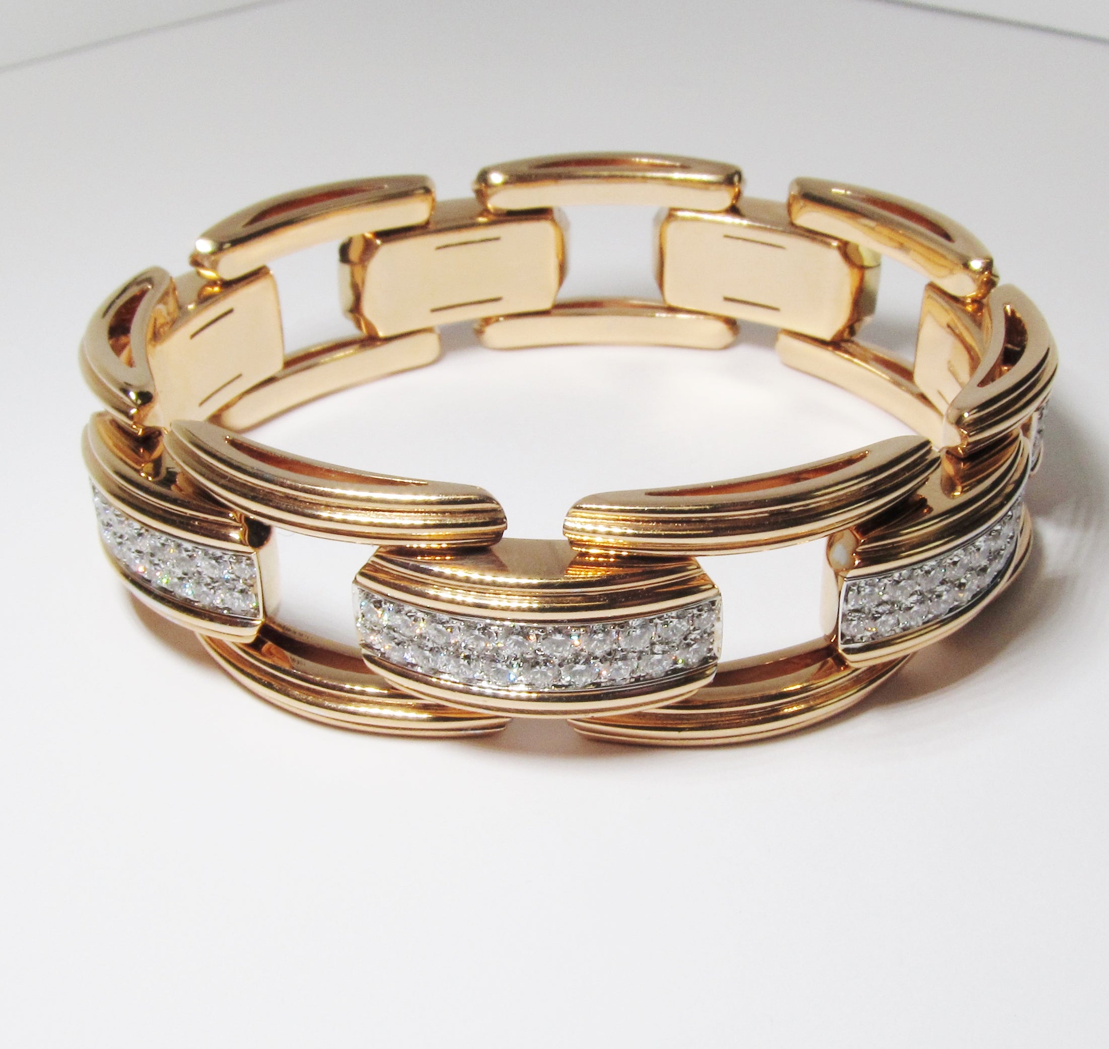 18k Rose & White Gold & Diamond Bracelet