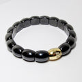 Elastic Bracelet, 16 Black Ceramic Beads