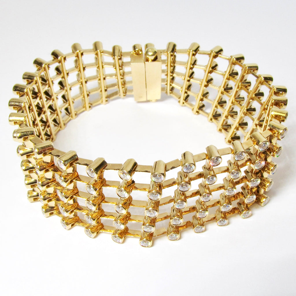 18k Yellow Gold & Diamond Bracelet