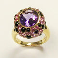 18k Pink Gold Amethyst Ring