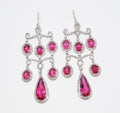 18k White Gold Diamond & Pink Tourmaline Chandelier Earrings