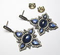 18k Gold Diamond & Cabachon Earrings