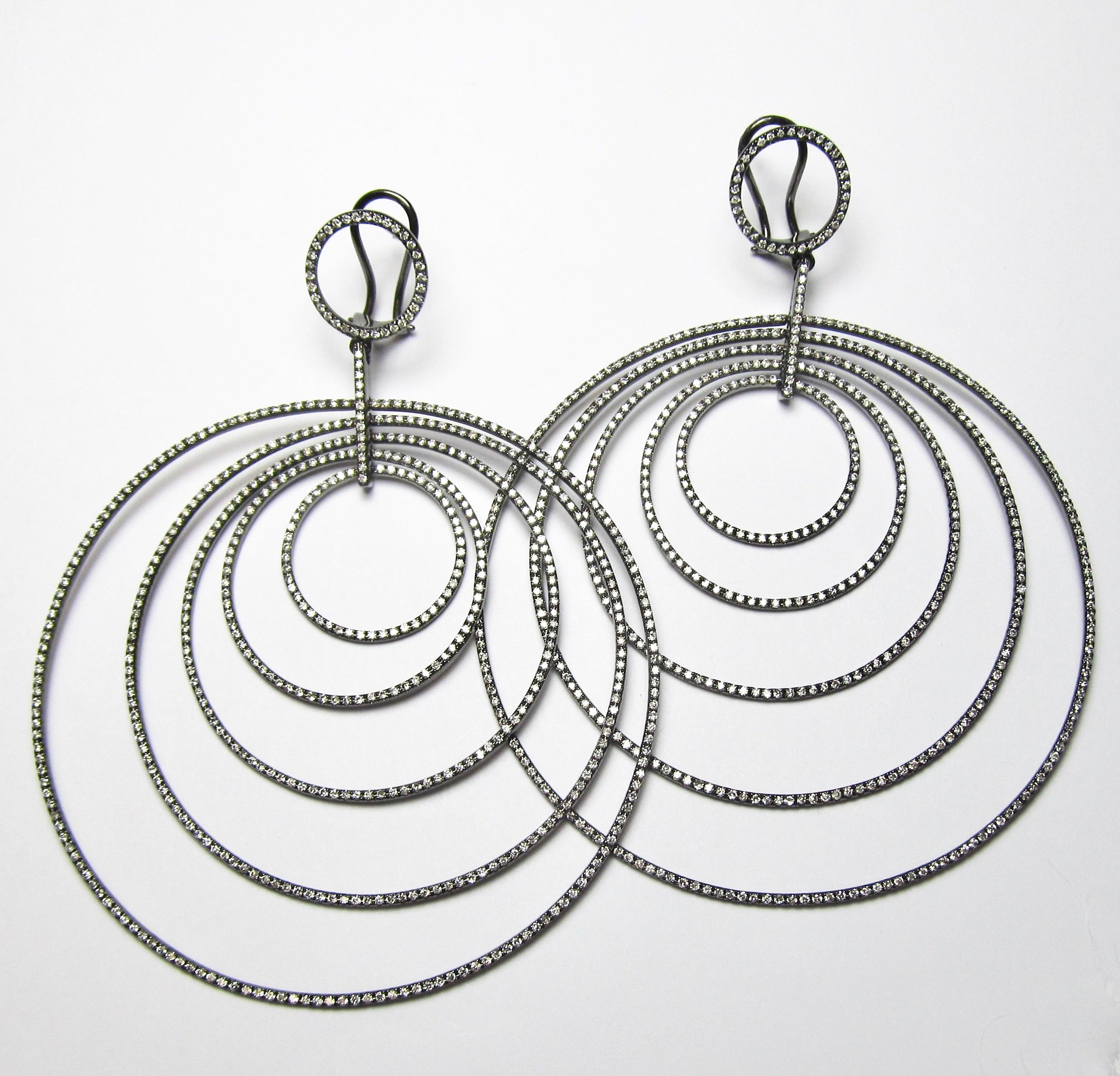 Blackened 18k White Gold Earrings