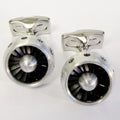Turbine, Brushed Aircraft Cufflinks