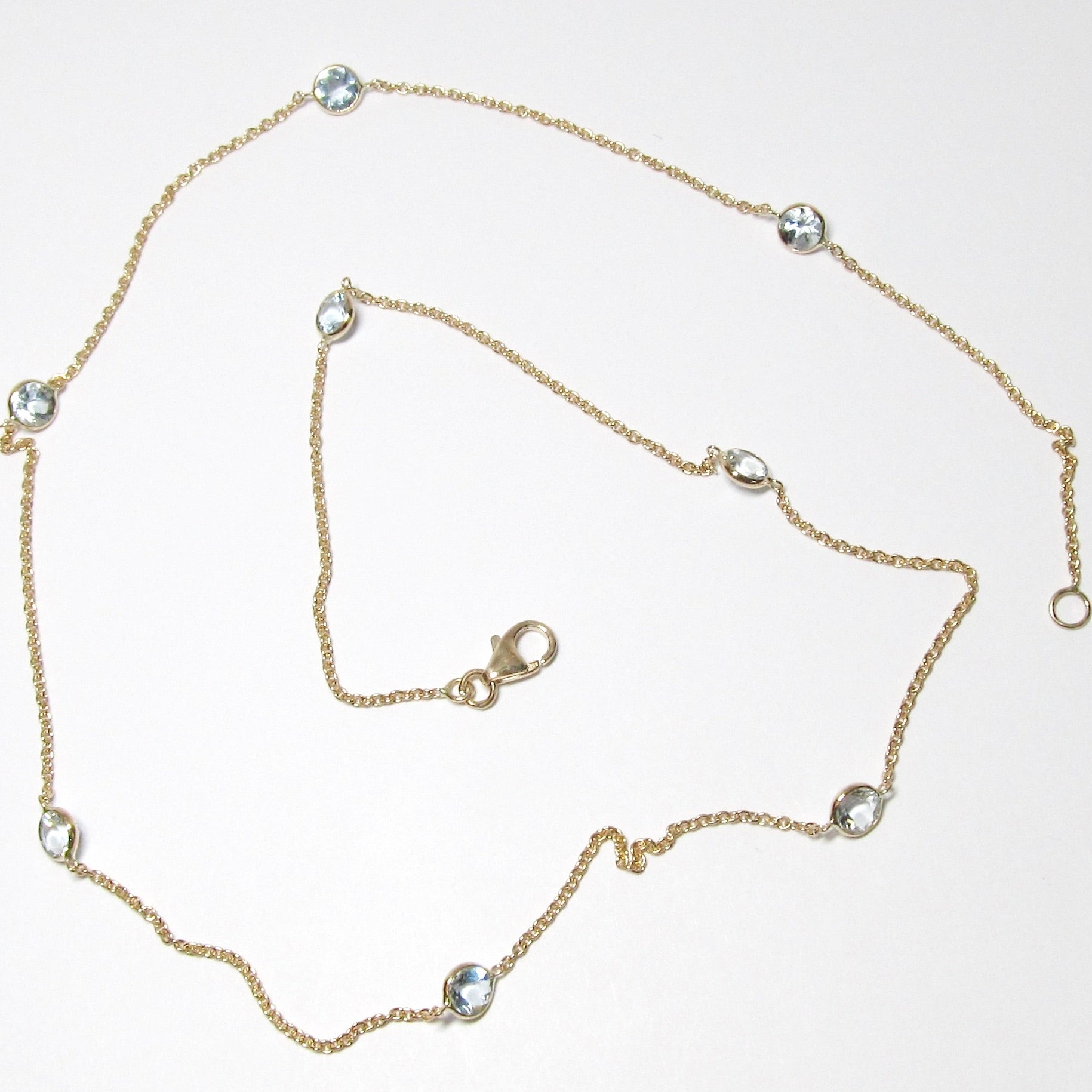 14k Yellow Gold Aquamarine Necklace