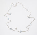 14k White Gold Blue Topaz Necklace