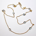 14k Yellow Gold Blue Topaz Necklace
