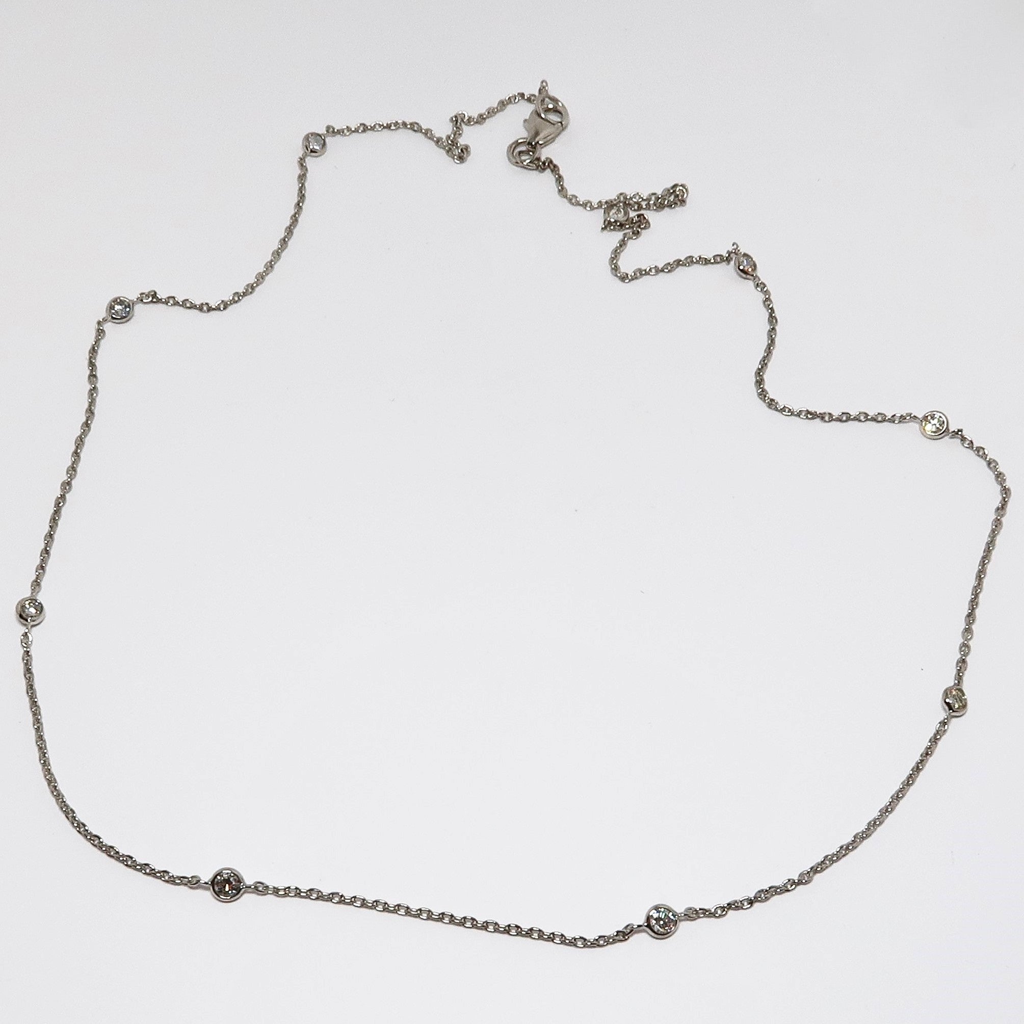 14k White Gold Diamond Necklace