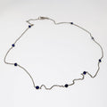 14k White Gold Blue Sapphire Necklace