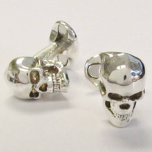 Load image into Gallery viewer, Skull &amp; Silver Small Dome Cufflinks
