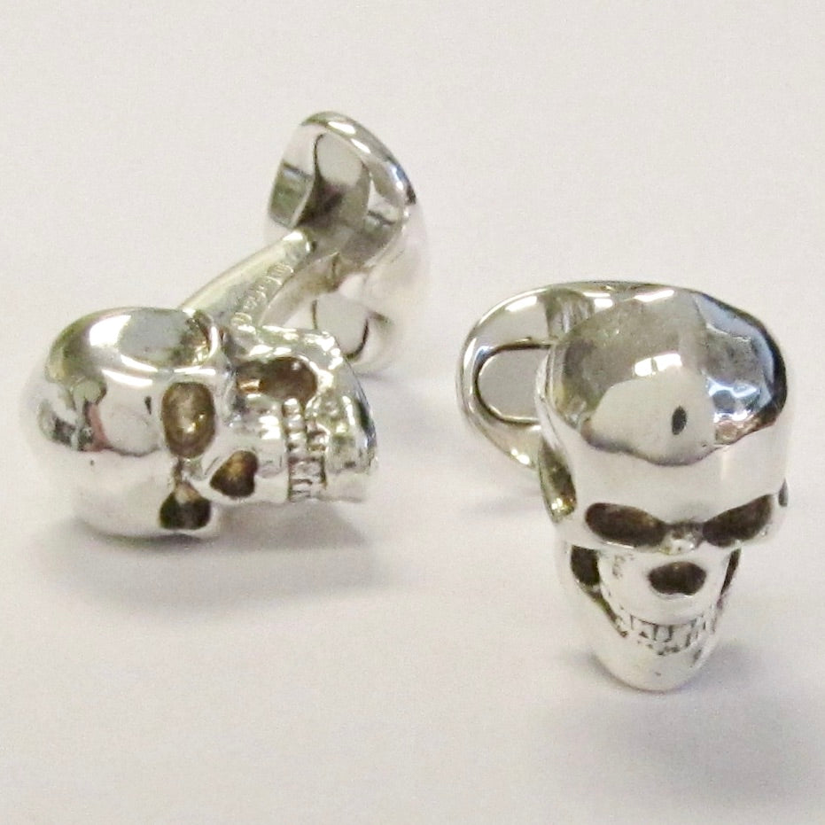 Skull & Silver Small Dome Cufflinks