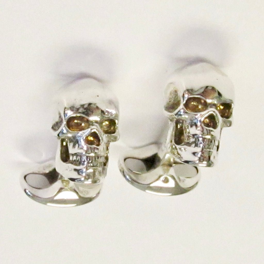 Skull & Silver Small Dome Cufflinks