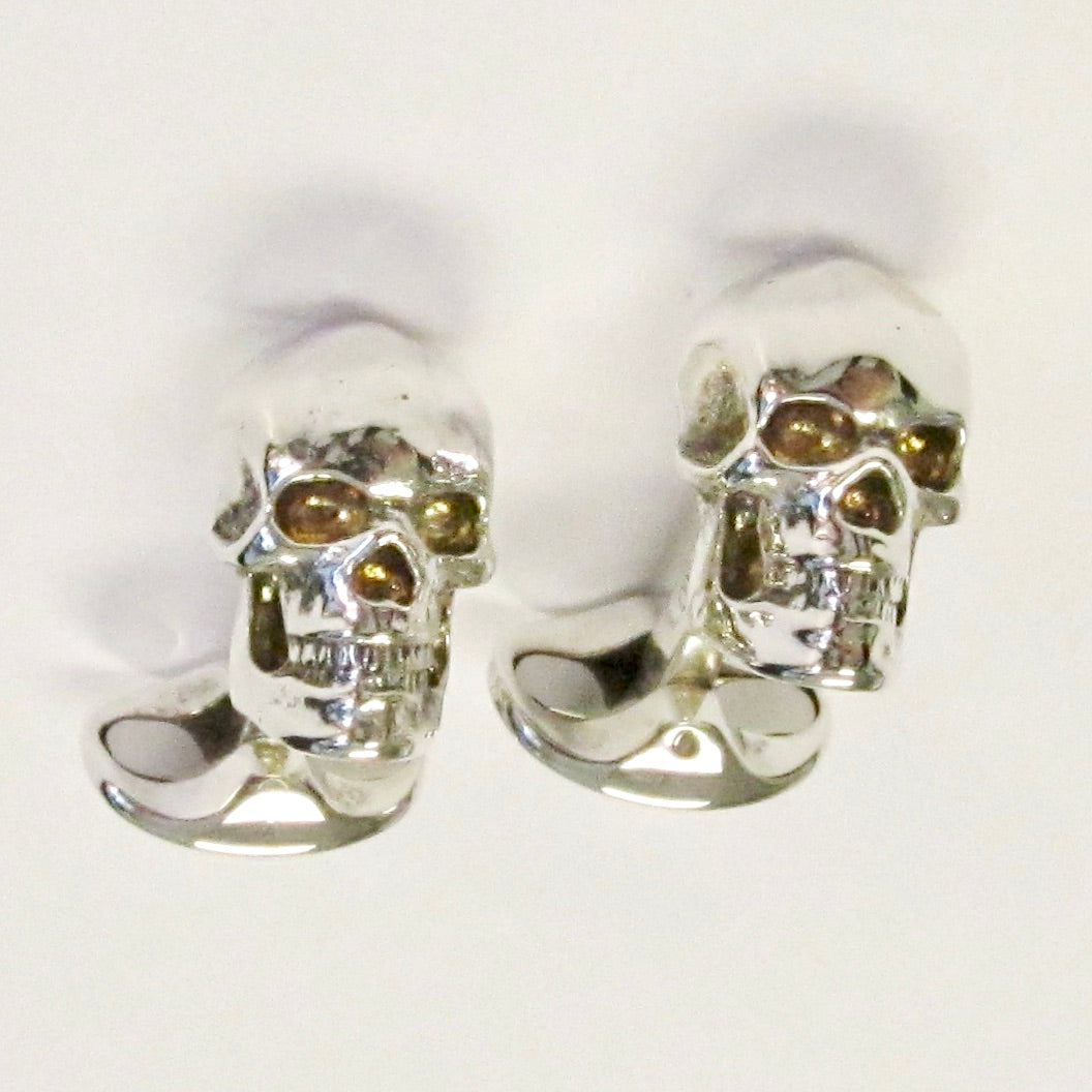 Skull & Silver Small Dome Cufflinks