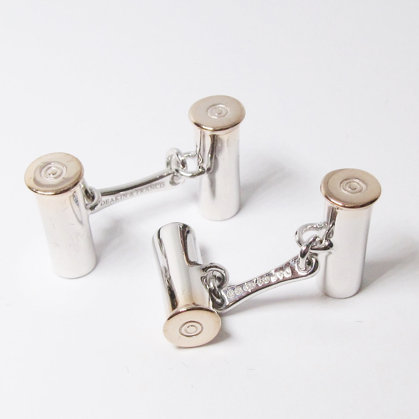 Sterling Silver & 9ct Rose Gold Cartridge Cufflinks