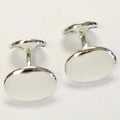 Plain, Silver Oval Dome Cufflinks