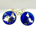 Globe Cufflinks Sterling Silver & Enamel