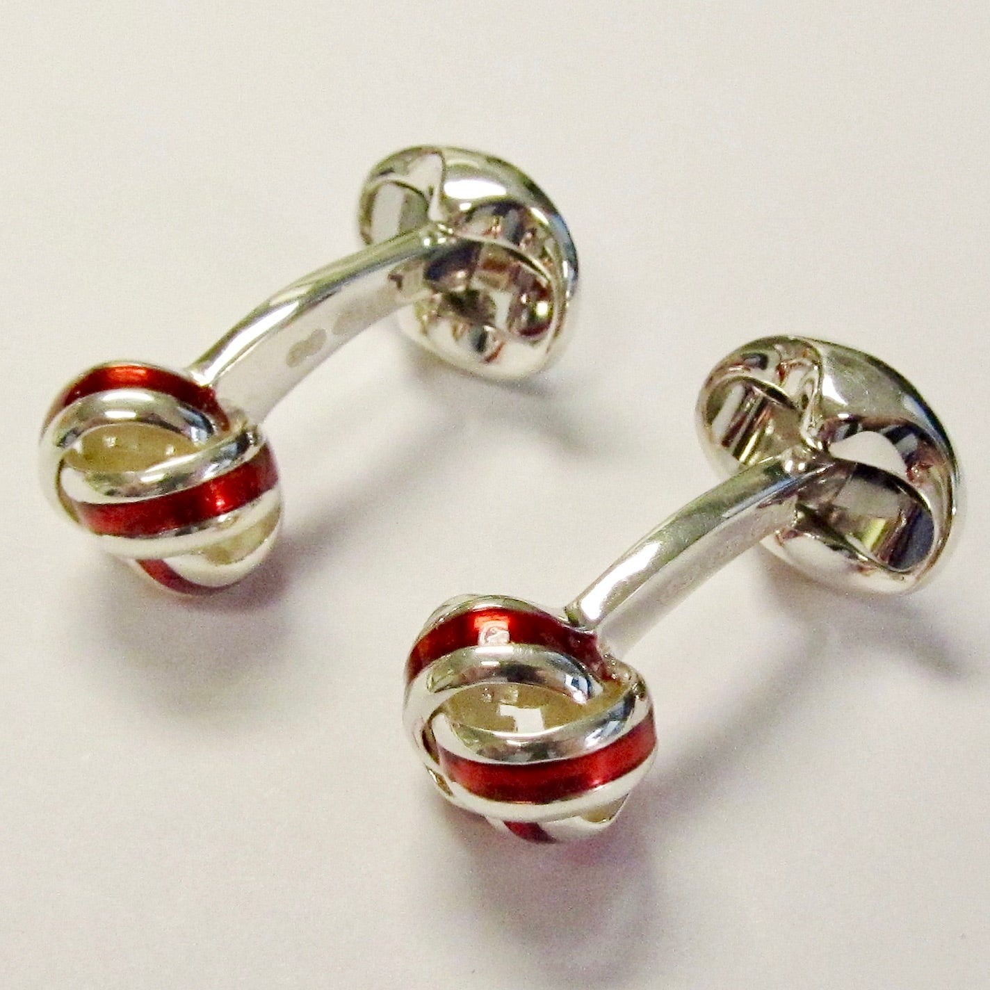 Sterling Silver/Enamel Knot Cufflinks