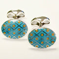 Sterling Silver Enamel Cufflink, Turquoise