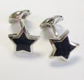 Star Cufflinks, Sterling Silver + Enamel