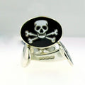 Sterling Silver & Enamel Pirate Cufflinks