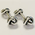 Solid Bar Knot Silver Cufflinks