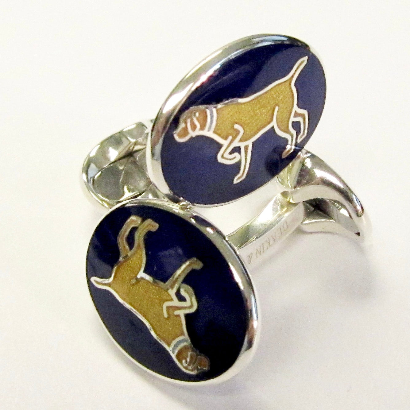 Sterling Silver & Enamel Dog Cufflinks