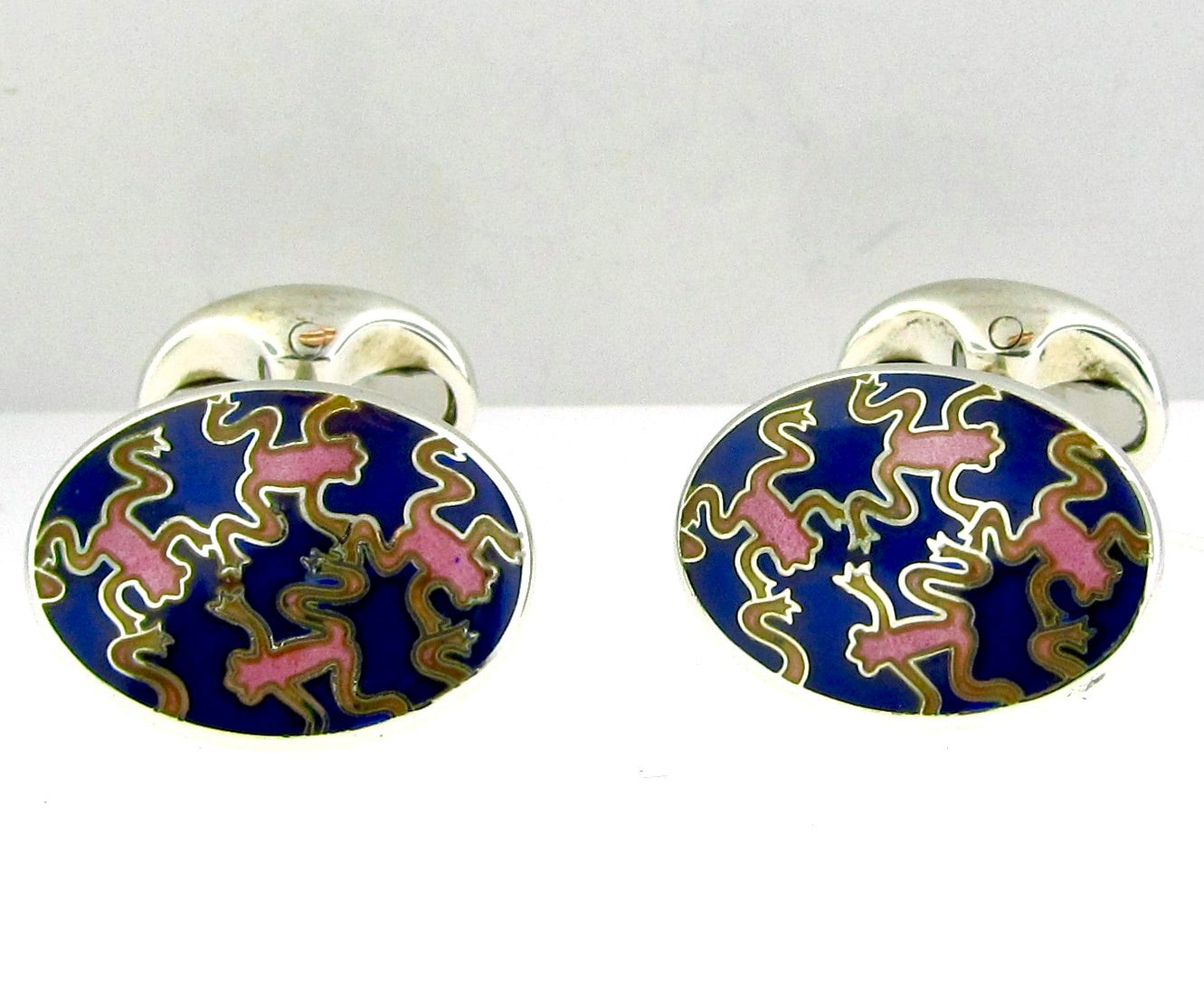 Pink Frog Enamel Cufflinks
