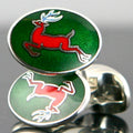 Sterling Silver Enamel Stag Cufflinks