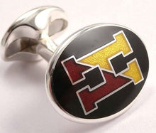 Load image into Gallery viewer, Haverford School Split H Oval Cufflinks

