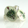 Merion Golf Club Clear Sterling Silver Enamel Cufflinks
