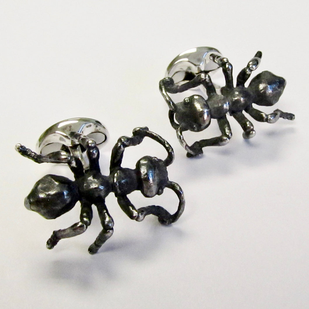 Sterling Silver Model Ant Cufflinks