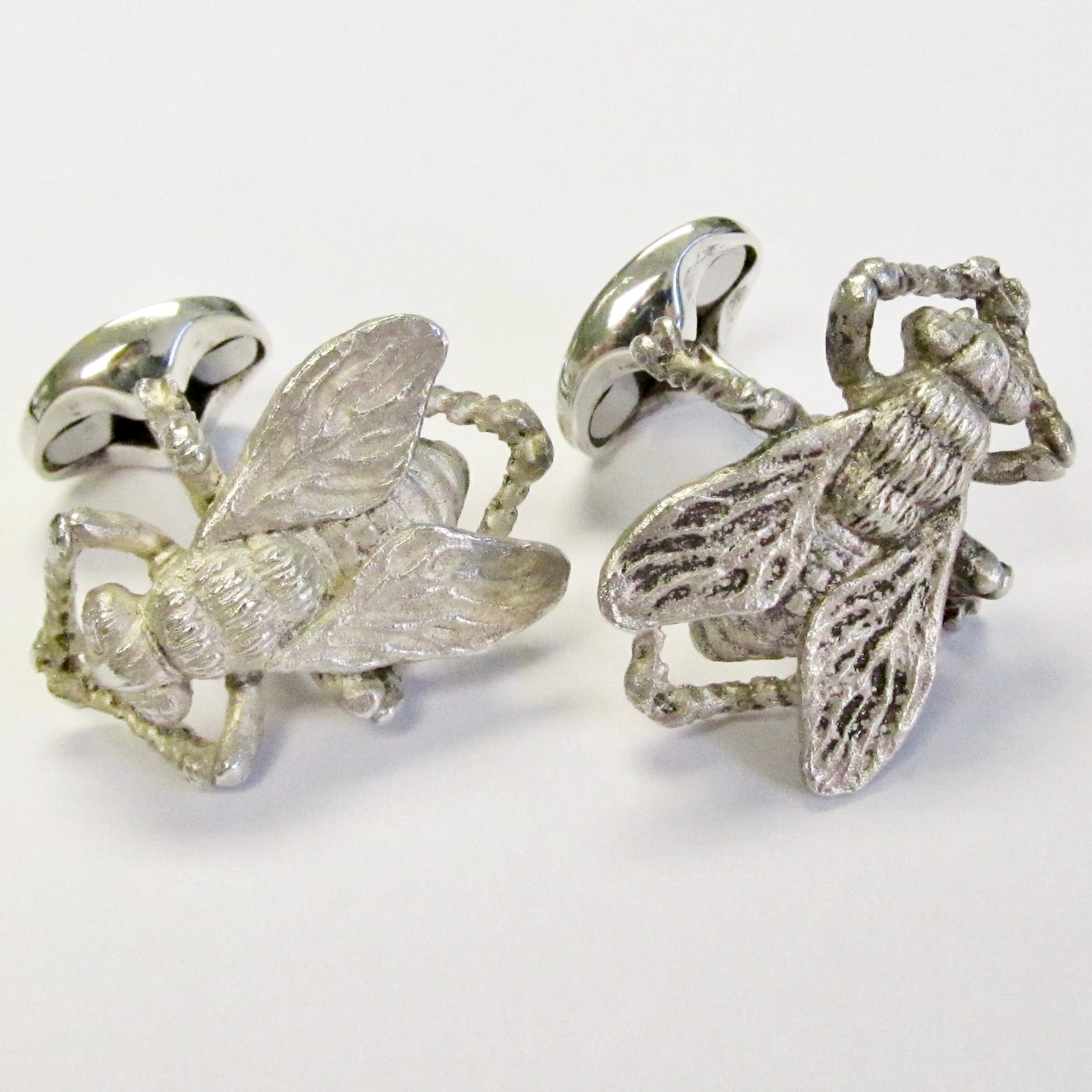 Sterling Silver Model Fly Cufflinks