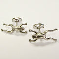 Sterling Silver Model Leaping Frog Cufflinks