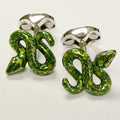 Snake Model Cufflinks, Enamel