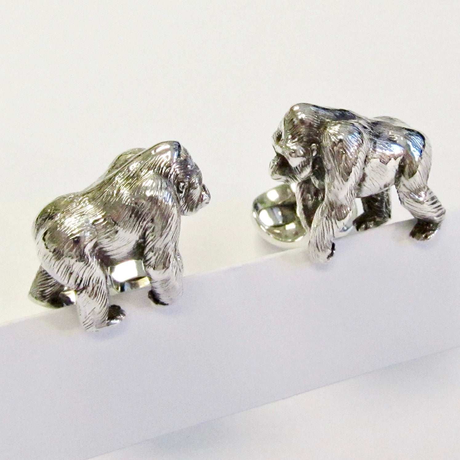 Sterling Silver Gorilla Cufflinks