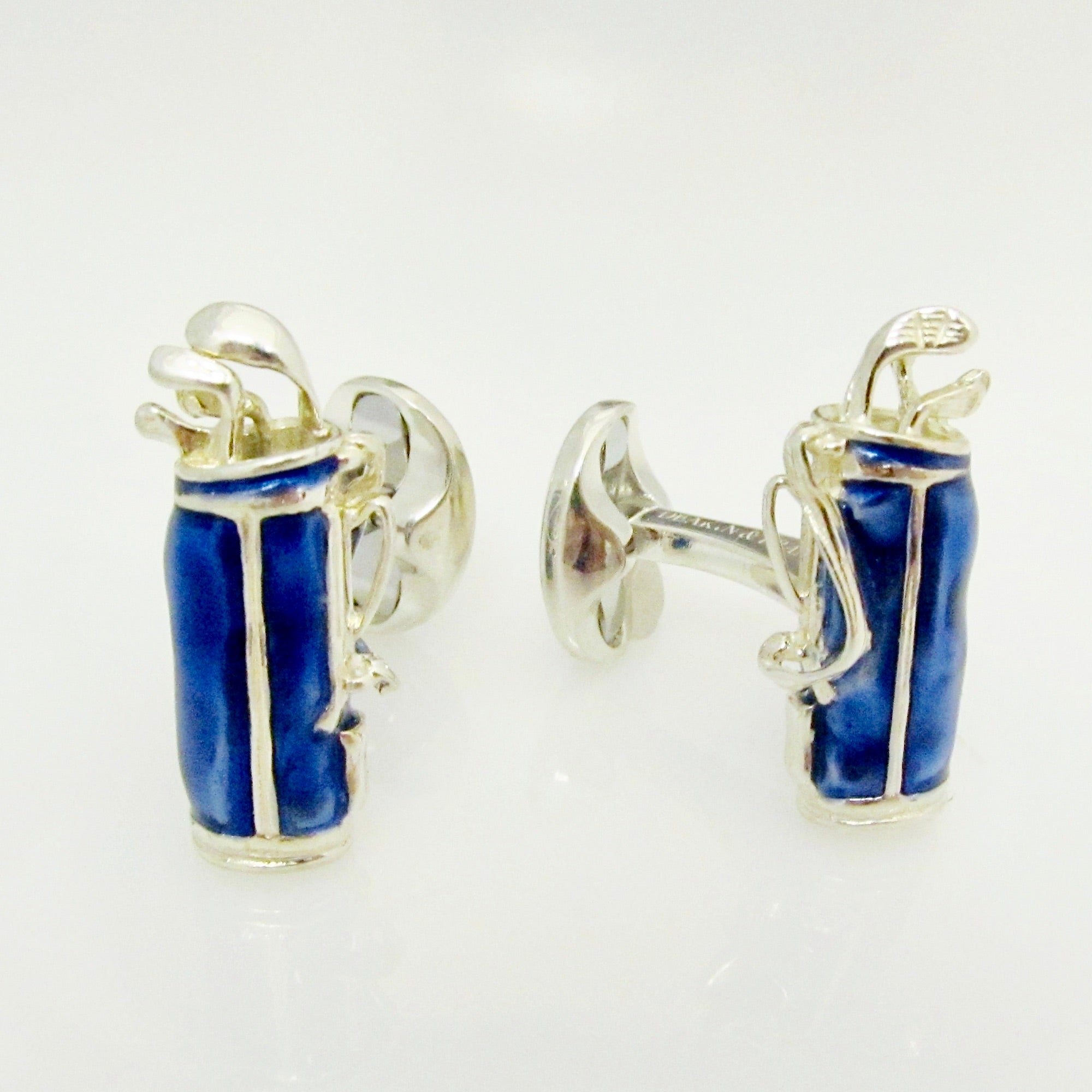 Sterling Silver & Enamel Golf Bag Cufflinks